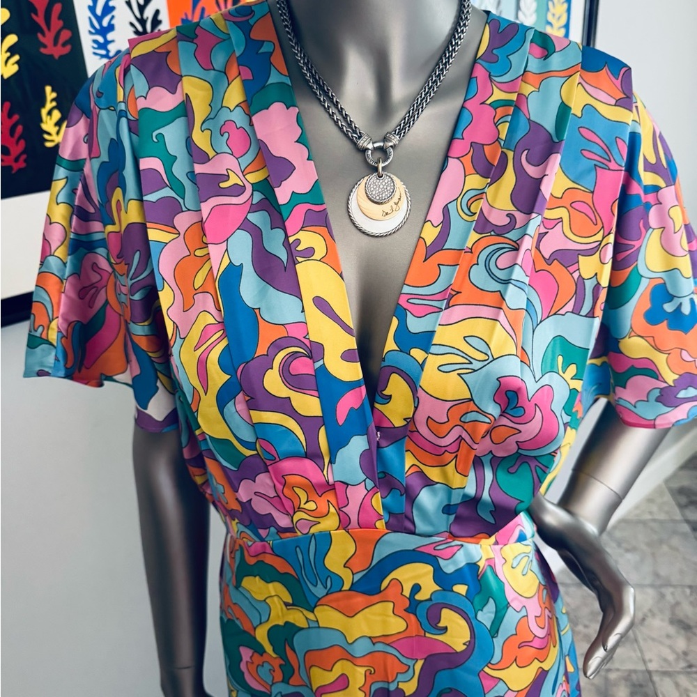 Boston Proper Multicolor Abstract Dress - Excellent Condition - Picture 2 of 16